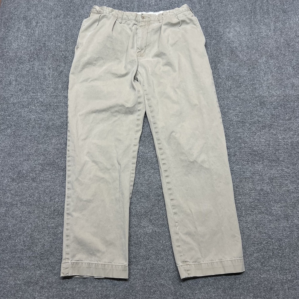 Polo Ralph Lauren Pants Mens 34x32 (REAL 30x29) Beige Pleated Chino Straight Leg